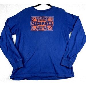 Merrell Blue Long Sleeve Tees Athletic Wear